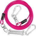 jenico Dog Tie Out Cable - 50 ft Heavy Duty Dog Lead for Yard | Outdoor Runner Cable with Swivel Hook and Shock Spring for Small Medium Large Dogs Up to 500 lbs Dog Tether for Yard Camping by jenico