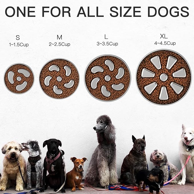 Feedoo Slow Feeder Dog Bowl Large Breed 4-Cup, Double-Wall Stainless Steel | Spiral Maze Design • Slows Down Fast Eaters • Heavy Duty Non-Slip Base • Dishwasher Safe • For Large & Giant Breeds - Image 3