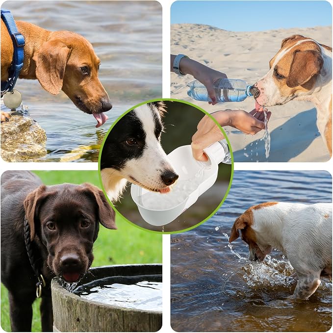 Dog Water Bottle, Leakproof Portable Water Bottle for Dogs, Dog Travel Water Bottles with Convenient Bottles Strap, Dog Travel Accessories for Walking, Hiking, Outdoor, Camping (17oz White) - Image 6
