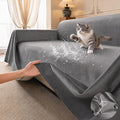 Loiion Cat Scratch Couch Cover Waterproof Sofa Cover 118"x91" Gray | Pet-Friendly Couch Protector, Anti-Scratch & Non Slip Sofa Cover For Cats Dogs Kids, Machine Washable by Loiion