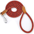 Mile High Life Dog Leash with Genuine Leather-Wrapped Ends, 4/5/6FT | Tangle-Free 360° Swivel Clasp Heavy Duty Rope Leash | Small Medium Large Dogs | Daily Walking (Red, 60 Inch, 1/2") by MileHighLife