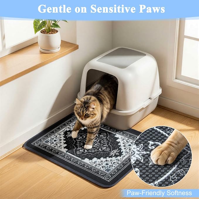 Unicorn Catcher 24"x15" Cat Litter Mat Machine Washable Litter Trapping Pad | Kitty Paw Friendly Padding With Breathable 3D Air Mesh Technology And A Non-Slip Base To Keep Home Floors Debris-Free - Image 4