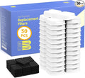 GIOTOHUN Pet Fountain Filter Replacement: 50 Cat Water Fountain Filter - 50 Pet Water Fountains Filters - 25 Filters & 25 Sponges - Suitable for ATMZIQXR GIOTOHUN KOOGMOON UMOCUOY IHOUONE HOOISE by GIOTOHUNPetLife