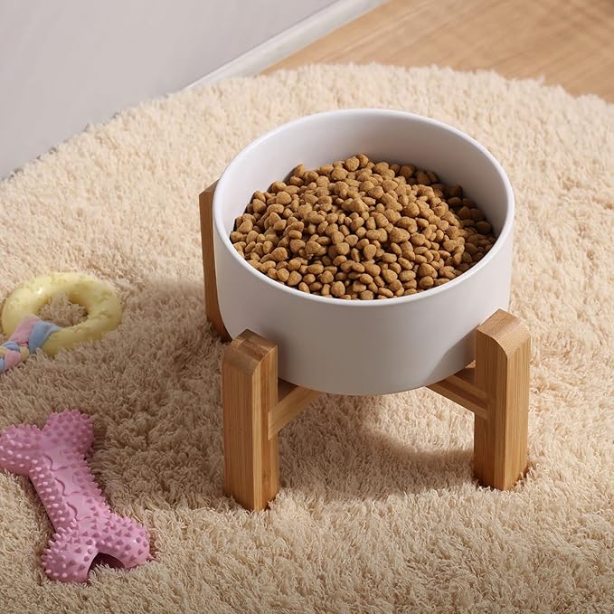 Petygooing 28 OZ White Elevated/Raised Ceramic Dog Bowl for Small and Medium Breeds, Dog Food Water Dish with Stand,Pet Feeding Bowl with Anti Slip Rubber for Cats Small and Medium Dogs (3.6 Cups) - Image 6