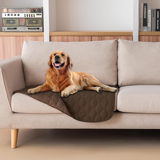 gogobunny 3X Stronger Waterproof Pet Blanket, Scratch Proof Furniture Protector for Dogs Cats, Reversible Cover 30x30 Inch, Dark Chocolate by gogobunny