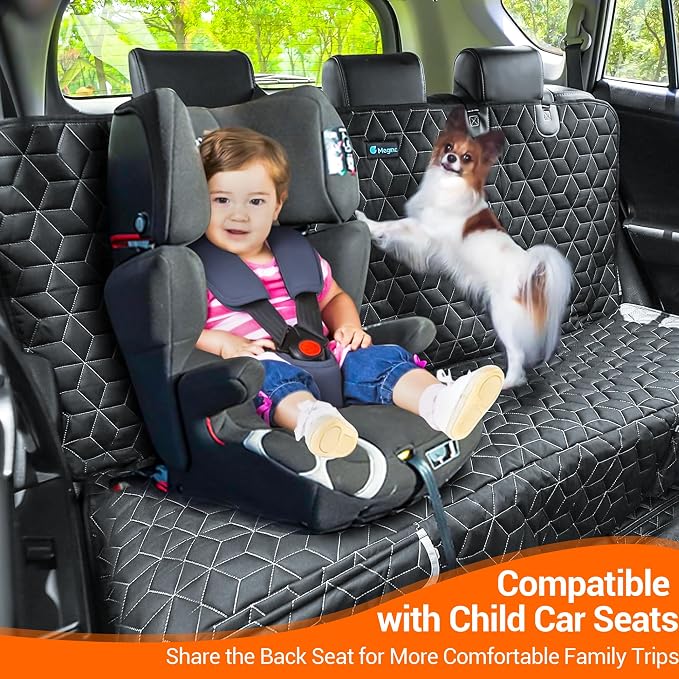 Meginc Dog Car Seat Cover for Back Seat, Waterproof Non-Slip Bench Protector for Dogs & Kids, Durable 600D Scratch Proof Seat Cover for Hair, Scratches, Travel and Daily Use in Full Size SUVs - Image 3