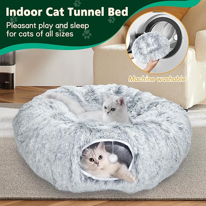 VIVOYAN Multifunctional Cat Tunnel Toy - XL Interactive Cat Play Tunnel with Climbing Holes and Thick Resting Mat, Ideal for Mult Homes and Extended Playtime - Image 6