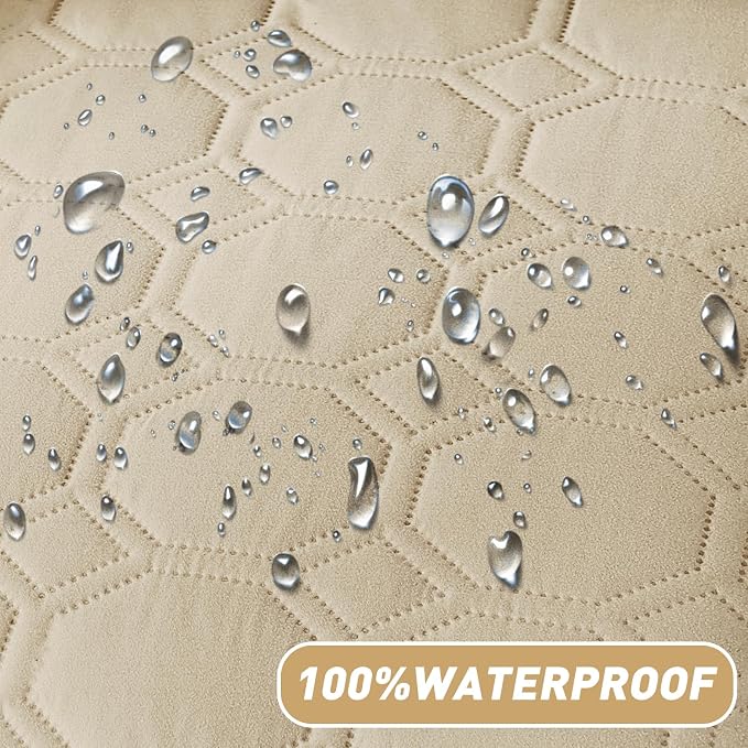 ZNSAYOTX Ultimate Cozy Blankets (30"x70") 100% Waterproof Sofa Mat Blanket for Dog Pets, Bed Couch Protector with Non-Slip Back Washable Durable, Pee Scratch Proof Easy to Clean (Khaki) - Image 8