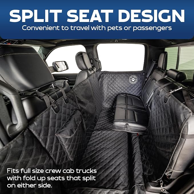 Ruff Liners XL Dog Hammock for Truck, Fold-Up Seats - As Seen on Shark Tank | Fits full-size crew cab trucks with fold-up seats, patented door panel protection, waterproof, machine-washable, heavy-duty - Image 3