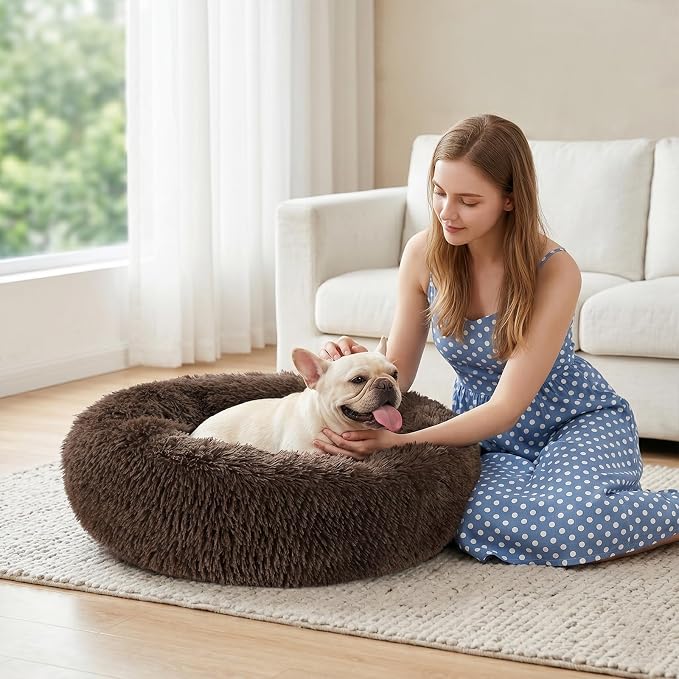 MIXJOY Orthopedic Dog Bed Comfortable Donut Cuddler Round Pet Beds Ultra Soft Washable Dog and Cat Cushion Bed (30'', Coffee) - Image 7