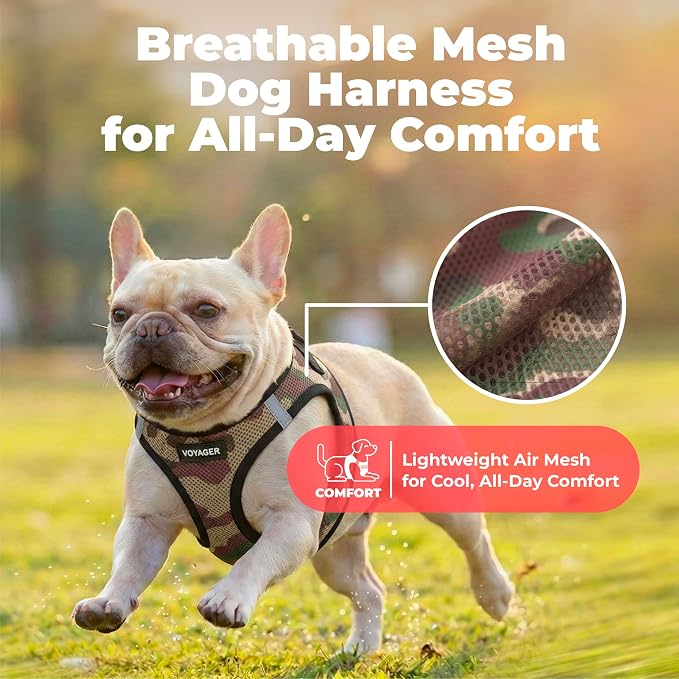Voyager Step-in Air Dog Vest Harness - Army, Small | 14.5-16" in Chest, Reflective Bands, All Weather Breathable Air Mesh, Cats Compatible, Lightweight, Fast Drying - Image 5