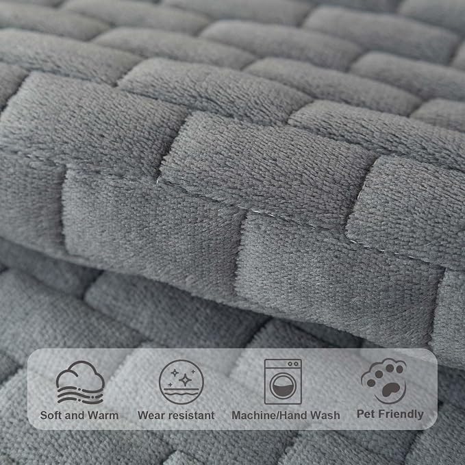 Washable Velvet Dog Couch Cover, Plush Pet Sofa Furniture Protector for 2-3 Cushion Couch, Non-Slip Washable Cover for Dogs(1PC/27.6"x59.1",Dark Grey) - Image 4