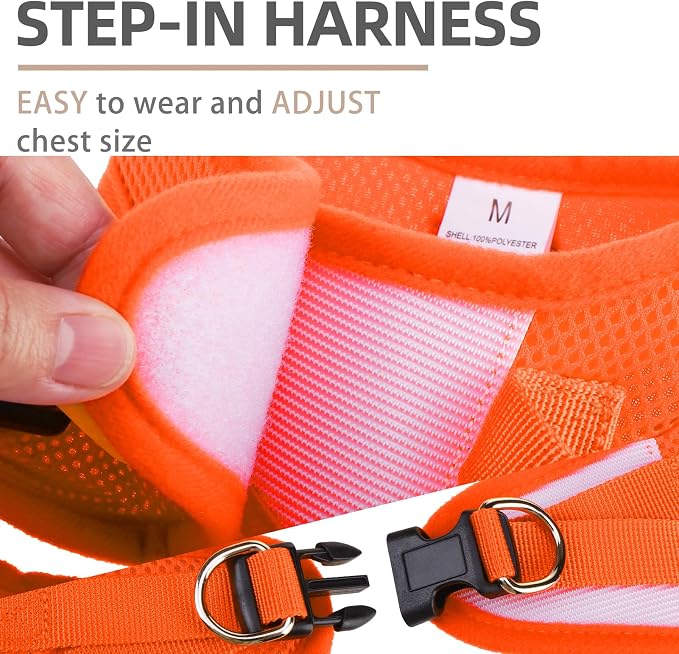 PUPTECK Dog Harness, Collar and Leash Set No Pull for Small Medium Sized | Soft Mesh Puppy Step-in Escape Proof Reflective No Choke Pet Cat Adjustable Walking Vest - Image 3