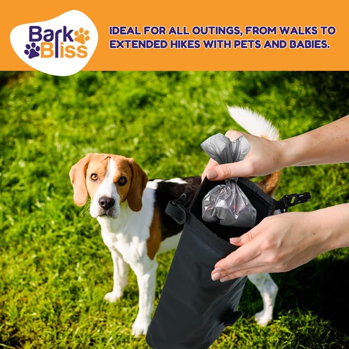 Reusable Odor Proof Dog Poop Bag Holder for Walks, Leashes, Water Resistant Wag Bags for Backpacking, Dog Hiking Bag, Black, 2L - Image 3