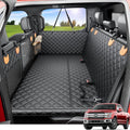REEVAA Dog Truck Seat Cover for Back Seat, Hard Bottom, XL, Black+Orange | 450 lbs Extender, 45% More Space for 2-4 Large Dogs, Waterproof, Zippered Mesh Window, Fits Crew Cab Trucks & Large SUVs by REEVAA