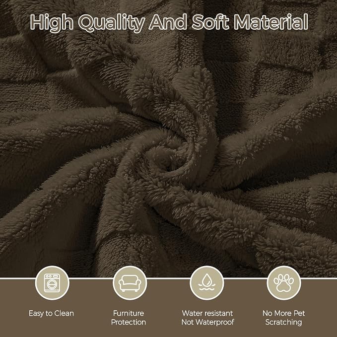 Foxdecor Couch Cover for Dogs Sofa Covers Non Slip Couch Pad Pet Friendly | Pet Couch Covers Washable Sofa Protector, Furniture Cover Couch Seat Protector for Living Room, Coffee 30x70 Inch - Image 3