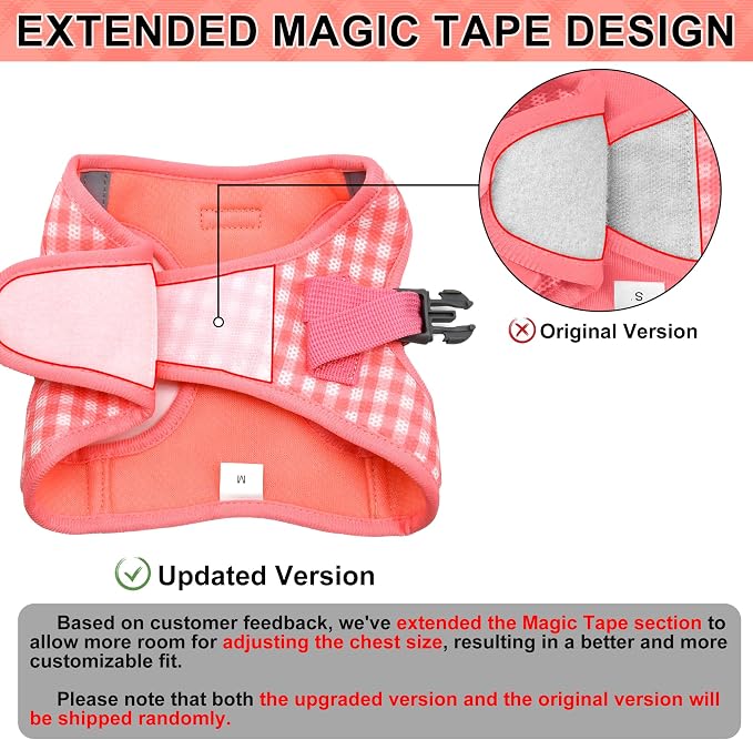 AIITLE Step in Medium Dog Harness and Leash Set, Pet Vest, Watermelon M | Breathable Mesh, Adjustable Fit, No-Pull Reflective Design, Escape Proof, for Small-Medium Dogs, Outdoor Walking, Running - Image 6