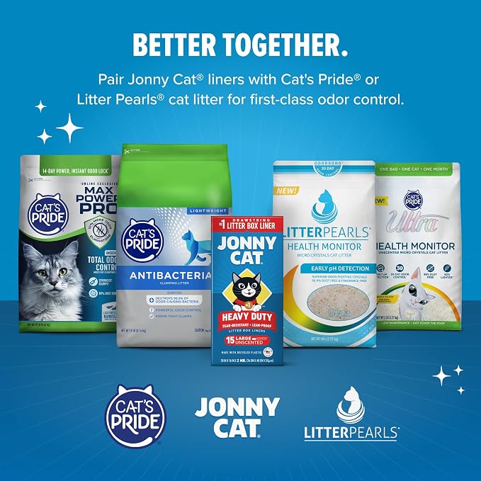 Jonny Cat Litter Box Liners Heavy Duty, Tear & Leak Resistant Jumbo 15ct - Image 7