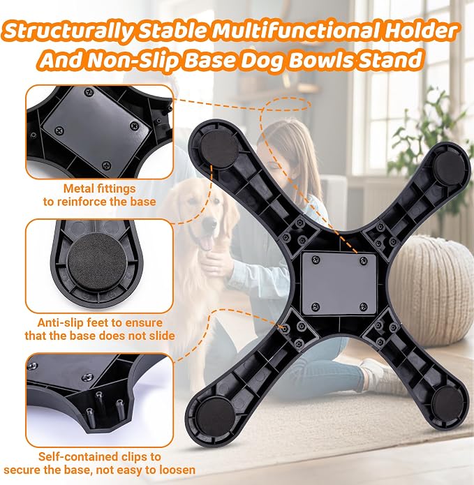 Elevated Adjustable Dog Bowl Feeding Stand, 3 Heights and Tiled Ajudst, Compatible with Moost Feeding Bowls, Great for Medium Large Dogs(Dog Food Bowl Stand 1 Pack) - Image 6