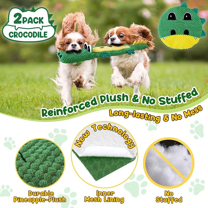 XIUGOAL Interactive Dog Toys for Small Medium Dogs - 2 Pack Puppy Toys for Boredom and Teething, No Stuffing Squeaky Puppy Chew Toys with Crinkle, Treat Dispenser and Holds a Bottle - Image 2