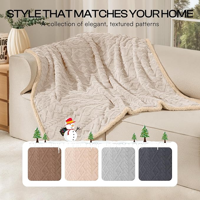 Luciphia Waterproof Dog Blanket, Reversible Sherpa Fleece for Couch Cover | Reversible waterproof pet blanket with soft Sherpa fleece machine washable protect couch bed car, Beige-thicken 65" x 57" - Image 5