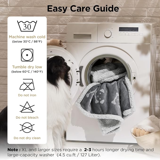 Bedsure Waterproof Dog Blankets for Large Dogs - 50"x60", Anchor Gray | Soft Print Sherpa Fleece Pet Cat Blanket Washable for Couch Bed Protection, Cozy Plush Reversible Throw Furniture Protector - Image 4