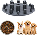 Slow Feeder Insert for Cat and Dog Bowls, Medium 4.8 Inch, Gray | Soft Silicone with 19 Suction Cups, Removable for Easy Cleaning and Best on Smooth, Flat-Bottom Surfaces by Unknown