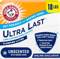 ARM & Hammer Ultra Last Clumping Cat Litter, Unscented, MultiCat, 18 Lbs | Clumping Formula, 99% Dust Free, Pet Friendly, Baking Soda Odor Control by ARMHAMMER