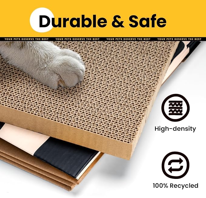 Conlun 2-Pack Cat Scratching Pad House Indoor Cave <13 lbs | 2-pack cozy caves, heavy-duty cardboard | traps messy crumbs, quick setup | ideal for multiple cats up to 13 lbs - Image 2