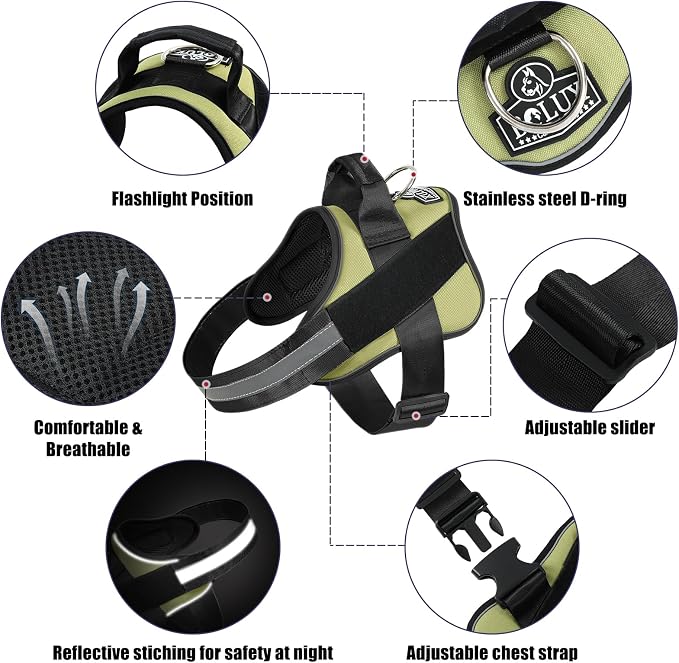 Dog Harness, No-Pull Reflective Dog Vest, Breathable Adjustable Pet Harness with Handle for Outdoor Walking - No More Pulling, Tugging or Choking - Image 2