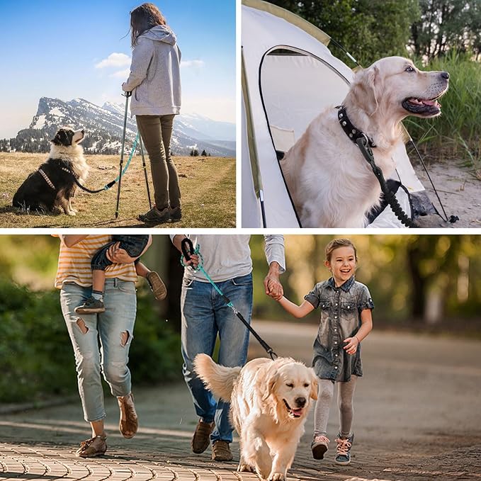jenico Long Dog Leash 20FT: 3/8'' Heavy Duty Rope Leashes for Dogs Training with Lockable Hook Reflective Threads Bungee and Padded Handle - Dog Lead for Large Small Medium Dogs Outside Walking - Image 7