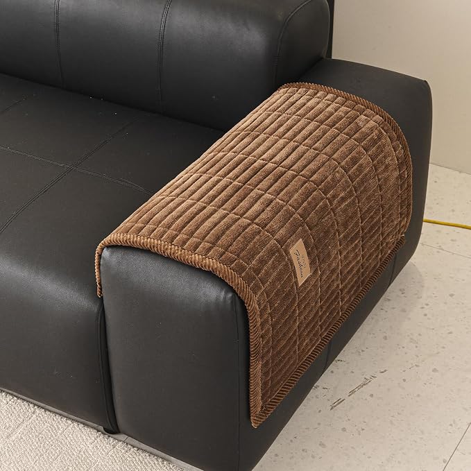 Couch Covers for Dogs, Velvet Dog Couch Cover, Pet Couchs Covers for Backrest & Armrest, Couchs Protector for Dogs, Sofa Cover for Pets Washable(1PC,Dark Brown,27.6"×27.6",Single Seater) - Image 2