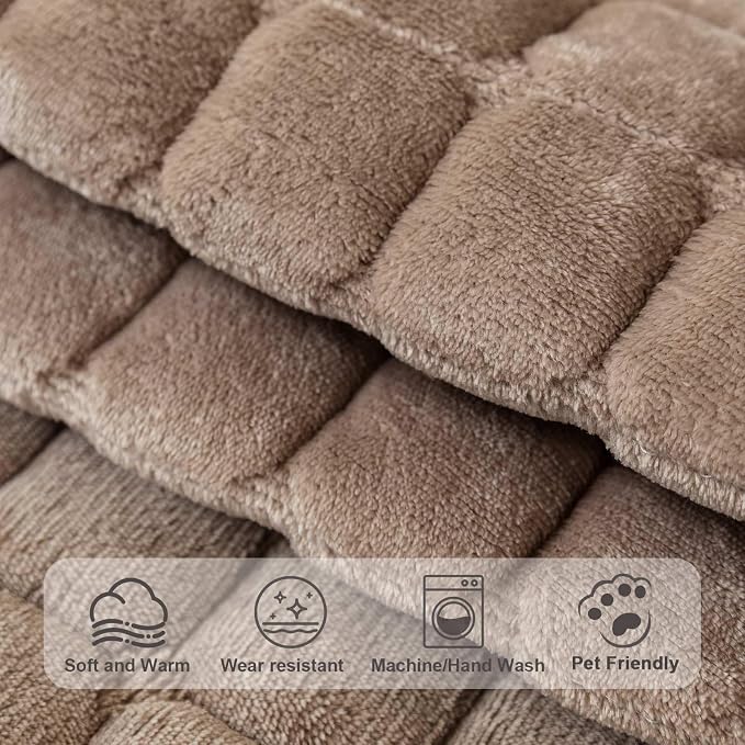 Velvet Washable Couch Cover for Pets Dogs, Non Slip Sectional Sofa Covers for 3 Cushion Couch Sofa L Sharped Sofa Slipcovers, Furniture Protector (1 PCS 36"x63",Khaki) - Image 4