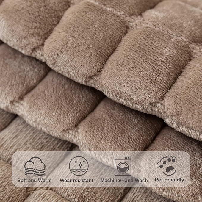 Velvet Washable Couch Cover for Pets Dogs, Non Slip Sectional Sofa Covers for 3 Cushion Couch Sofa L Sharped Sofa Slipcovers, Furniture Protector (1 PCS 36"x94",Khaki) - Image 4