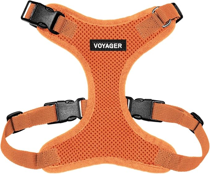 Voyager Step-in Lock Dog Harness - Orange, Medium | 17 - 21" in Chest, Adjustable, Breathable Air Mesh, Lightweight for Daily Walks, Strong Clips, Heavy Duty D-Ring by BestPetSuppliesLLC