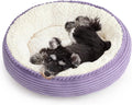 Love's cabin Round Donut Cat and Dog Cushion Bed, 24in Pet Bed for Small or Medium Dogs, Anti-Slip & Water-Resistant Bottom, Soft Durable Fabric Pet Beds, Washable Calming Cat Bed Violet by Lovescabin