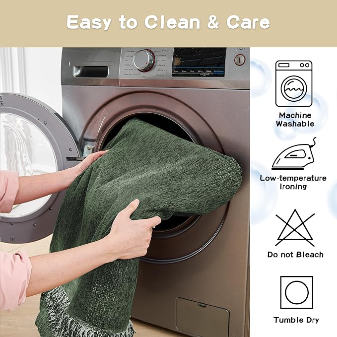 MYSKY HOME Couch Cover for Sofa Couch Covers for Pets, Non Slip Dogs Furniture Protector with Tassels for Living Room Non Slip Washable Furniture Protector Cover for Pet, Cat, 91"x118", Moss Green - Image 6