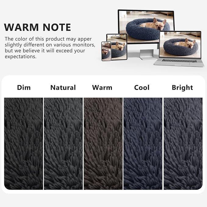 MIXJOY Orthopedic Dog Bed Comfortable Donut Cuddler Round Pet Beds Ultra Soft Washable Dog and Cat Cushion Bed (20'', Dark Grey) - Image 7