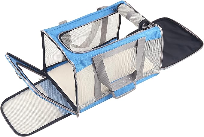 ATVobi Portable Cat Carrier for Small to Large Cats - Soft, Airline Approved, Blue - Image 7