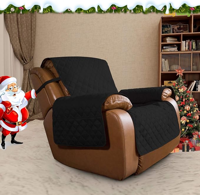 Easy-Going Reversible Couch Cover, Oversized Recliner, Black/Beige | Machine Washable Slipcover For Dogs, Water Resistant Furniture Mat For Living Room, Non-Slip Sofa Cover, Pet Friendly - Image 2