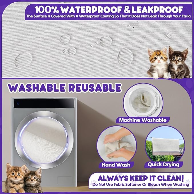 Loiion Cat Scratch Proof Furniture Protector Waterproof Sofa Cover 118"x91" | Pet-Friendly Couch Protector, Anti-Scratch & Anti-Slip Sofa Cover For Cats Dogs Kids, Machine Washable - Image 8