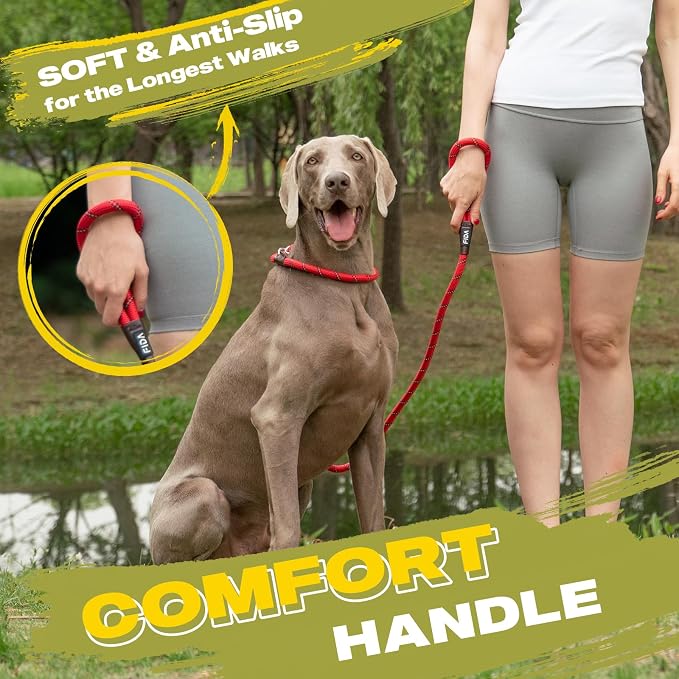 Fida Durable Slip Lead Dog Leash, 4 FT x 1/2" Dog Training Leash, Red - Image 6
