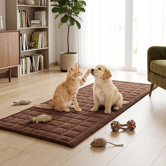 Fixwal Waterproof Corduroy Dog Couch Cover, 27.6" x 94.5", Dark Brown | Integrated TPU Barrier, Non-Slip Backing, Machine Washable, Pet Friendly, Easy Clean Pet Hair, Soft Sofa Cushion Protector - Image 9