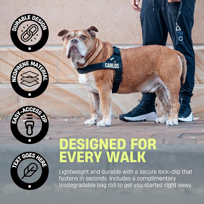 Dog Friendly Co. Poop Bag Holder for Leash, Doggie Waste Bag, Premium Brown | One Click Clip Potty Carrier Dispenser, Pet Trash Bags, Neoprene Fabric for All Weather Conditions, Stylish Walking Accessory - Image 5