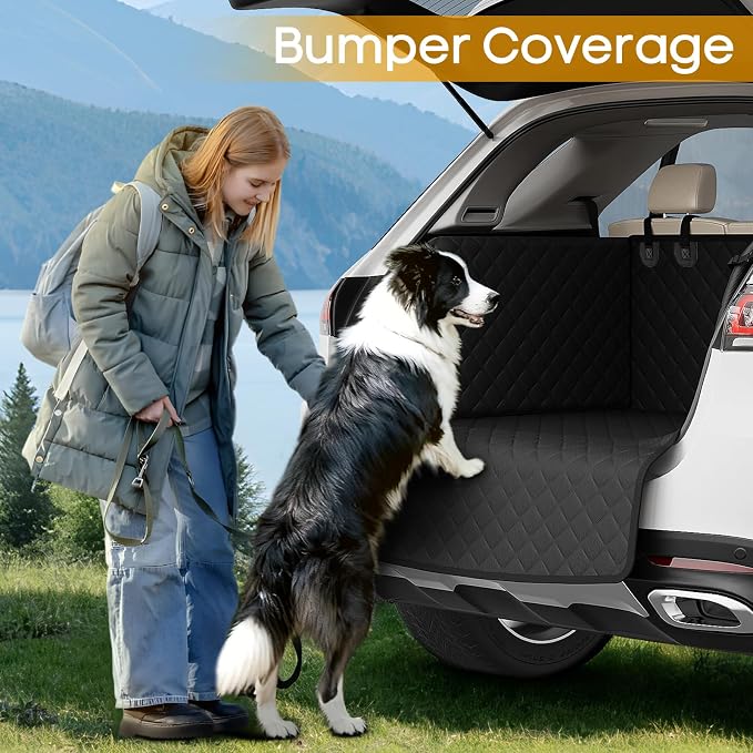 PETICON SUV Cargo Liner for Dogs, Pet Trunk Cover with Cushioned Sides | Full Coverage Non-Slip Cargo Cover with Bumper Flap Protector, Waterproof 600D Oxford, 28D High-resilience Foam, Safer Rides - Image 7