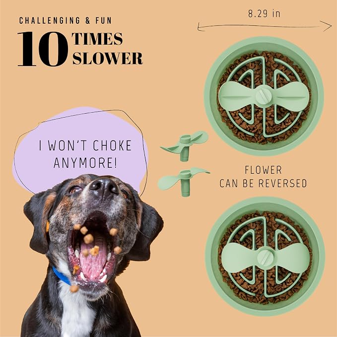 AVERYDAY Slow Feeder Dog Bowls for Large Breed, 2.5 Cups Deep Food Puzzle Bowl with Spinning Slow Feeder Insert, Non-Slip Bottom, Fits for Raised Stand, Hard Maze Design for Medium and Large Dogs - Image 3