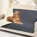 Smiry Waterproof Reversible Pet Couch Covers for Dogs | Pet Friendly, Soft Fabric, Washable Sofa Furniture Protector for Dogs Cat Kids, Checkered (68"x82", Dark Grey/Beige) by Smiry