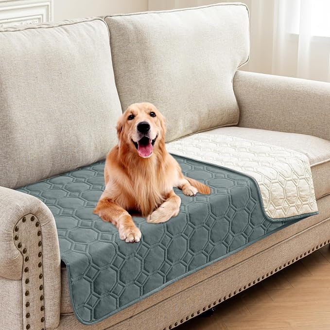 ZNSAYOTX Ultimate Cozy Blankets (30"x53") 100% Waterproof Sofa Mat Blanket for Dog Pets, Bed Couch Protector with Non-Slip Back Washable Durable, Pee Scratch Proof Easy to Clean (Dark Grey) by ZNSAYOTX