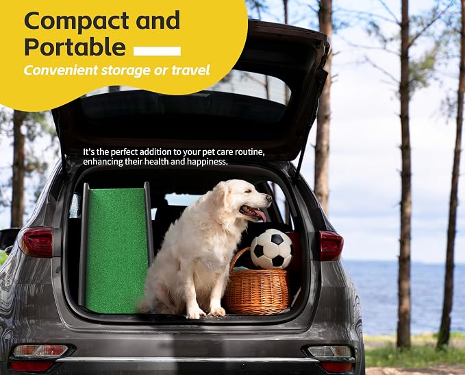 PawStep 50894 Pet Ramp for Dogs & Cats – Foldable Portable Dog Ramp with Poly Grass Non-Slip Surface, Lightweight Travel Ramp for Cars, SUVs, Beds & Couches - Image 7