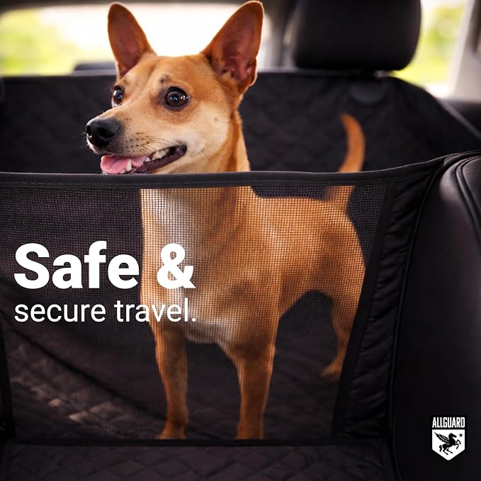 Dog Car Seat Cover for Back Seat, Waterproof, Scratchproof, Nonslip, Dog Hammock for Car, Safety Harness Included, Seat Covers for Pet Dogs, Truck & SUV Size (Black) - Image 4